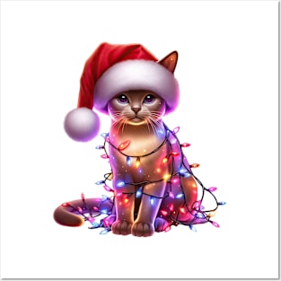 Christmas Singapura Cat Posters and Art